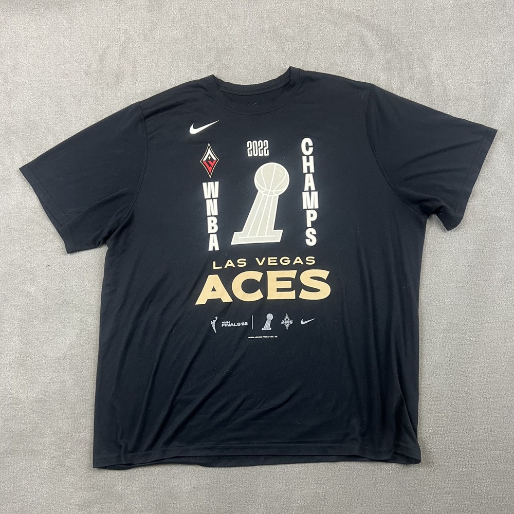 Nike Las Vegas Aces WNBA 2022 Champs Shirt Mens XXL Black Dri-FIT Graphic Tee